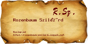 Rozenbaum Szilárd névjegykártya